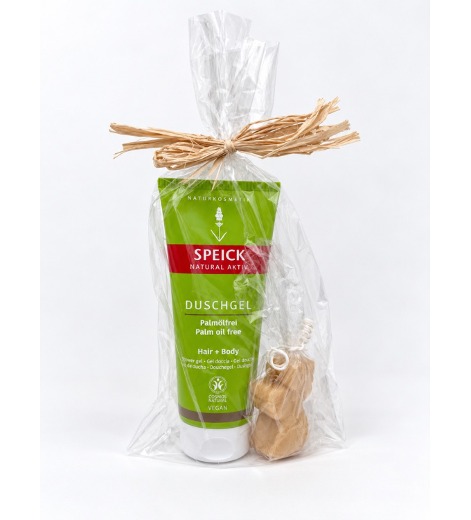 Speick Natural Aktiv Geschenkset „Kleiner Schutzengel“ – Duschgel Palmölfrei & Seifenengel