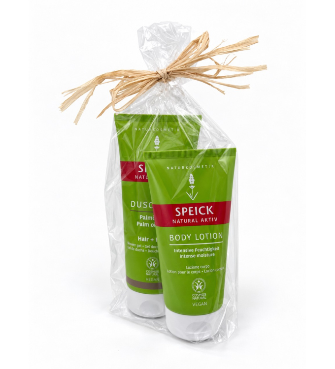 Speick Natural Aktiv Geschenkset „Grünes Pflegeglück“ – Duschgel Palmölfrei & Body Lotion